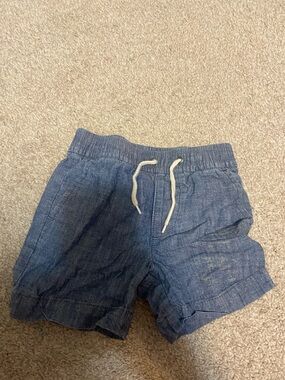 GAP Kids Chambray Drawstring Shorts — Blue